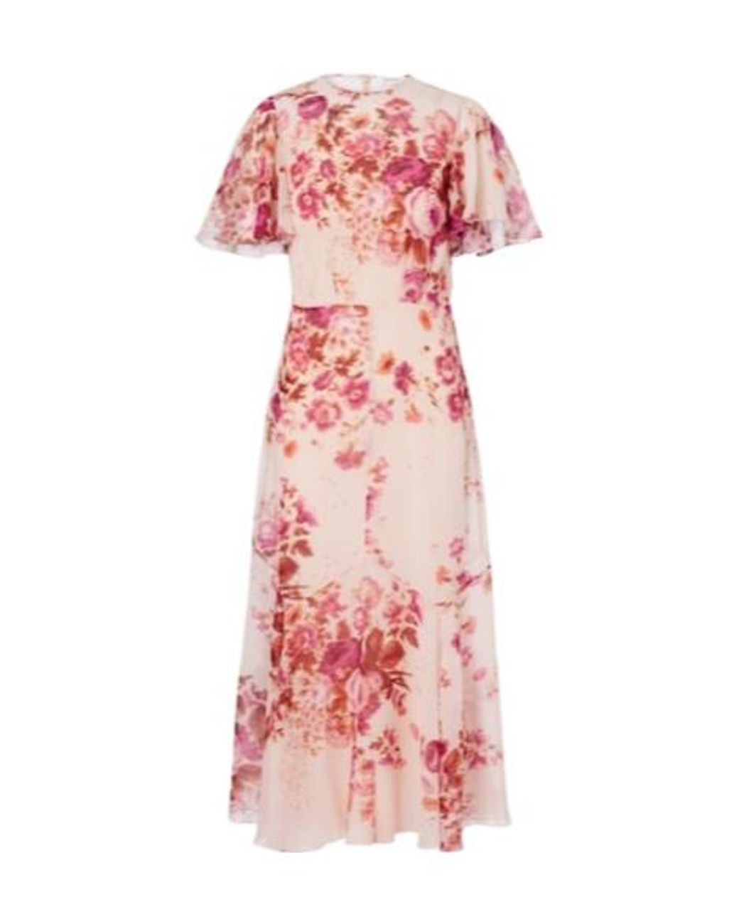 Erdem Pink Floral Silk Midi Dress