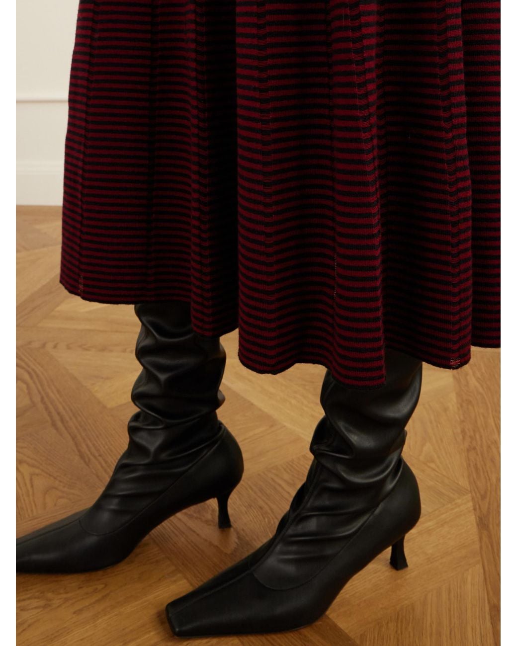 Proenza Schouler Purple Phyllis Striped Wool And Cotton-Blend Maxi Skirt
