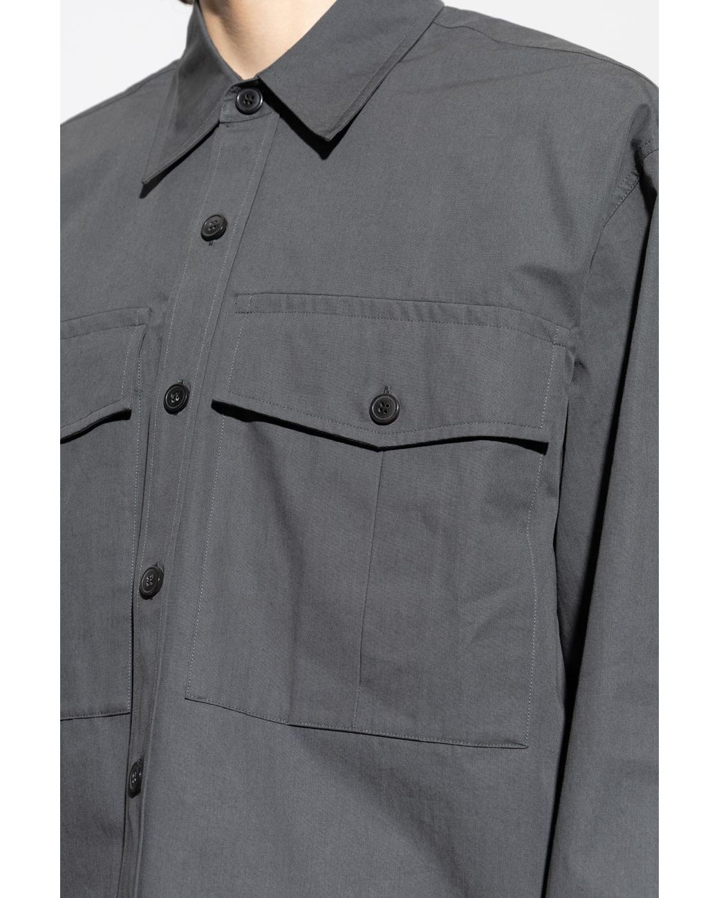 Dries Van Noten Gray Long Sleeve Shirt for men