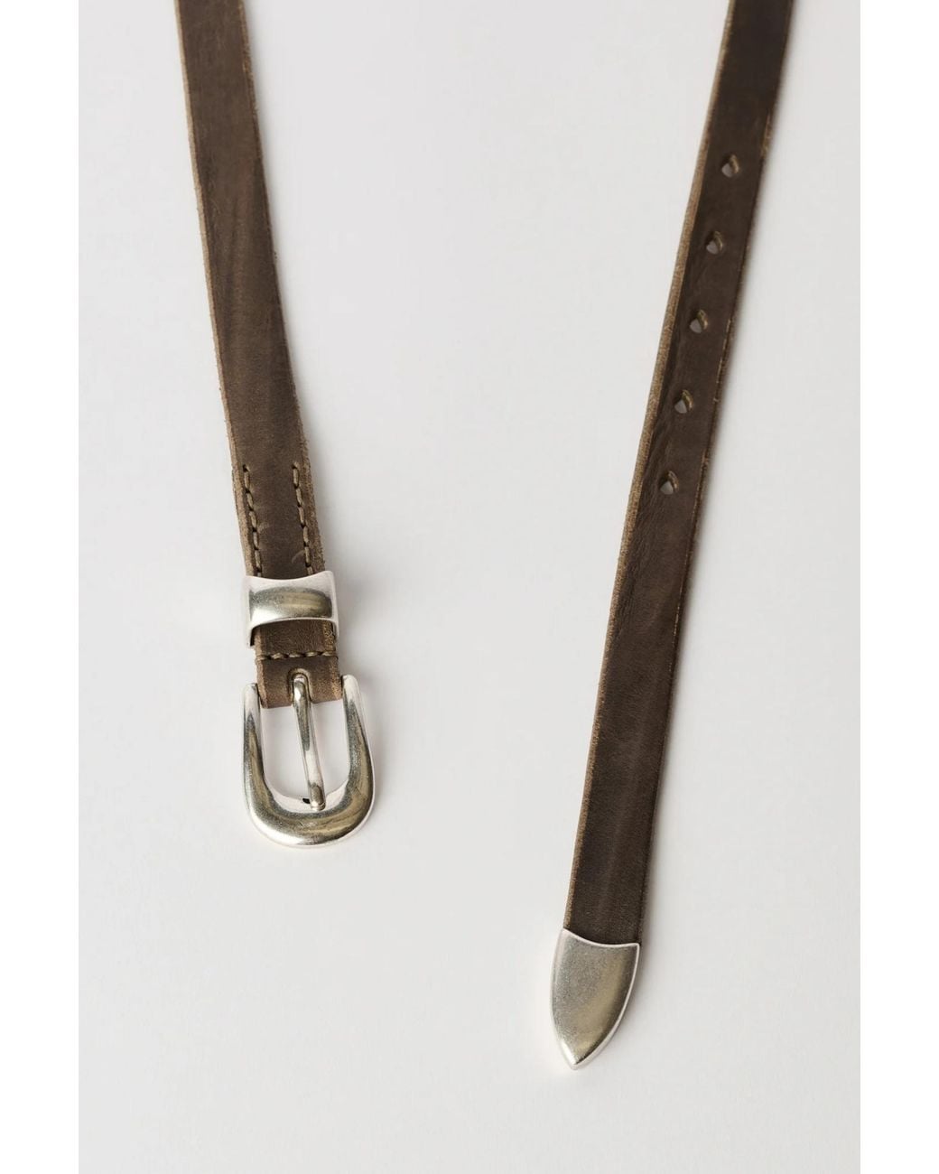 Our Legacy White Narrow Buckle Belt for men