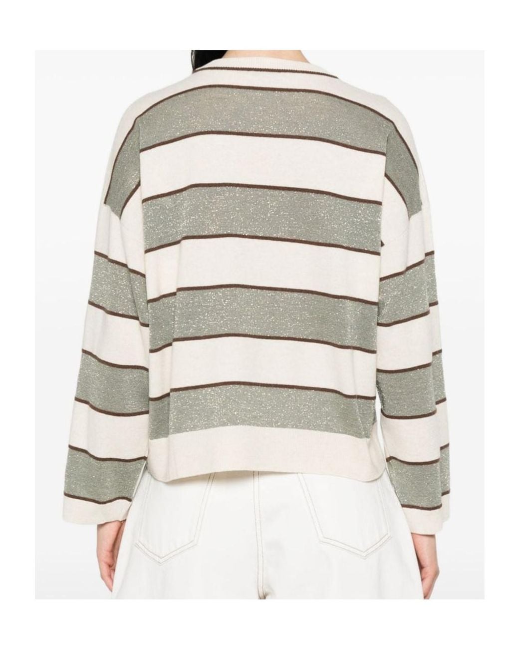 Brunello Cucinelli Natural Striped Knitwear