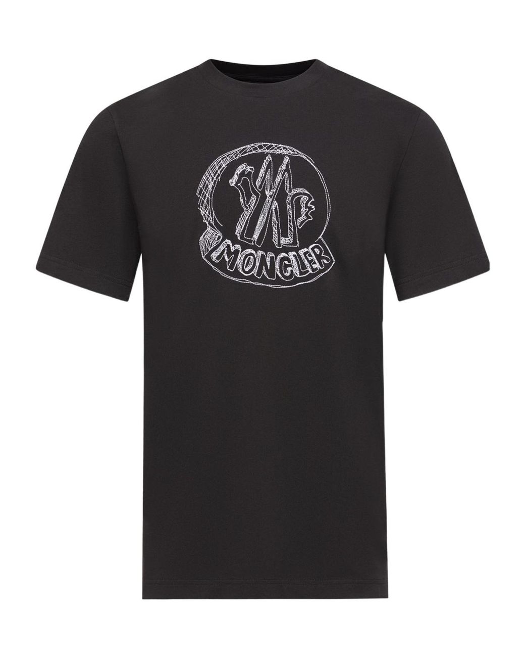 Moncler Black Logo Patch Crewneck T-Shirt for men