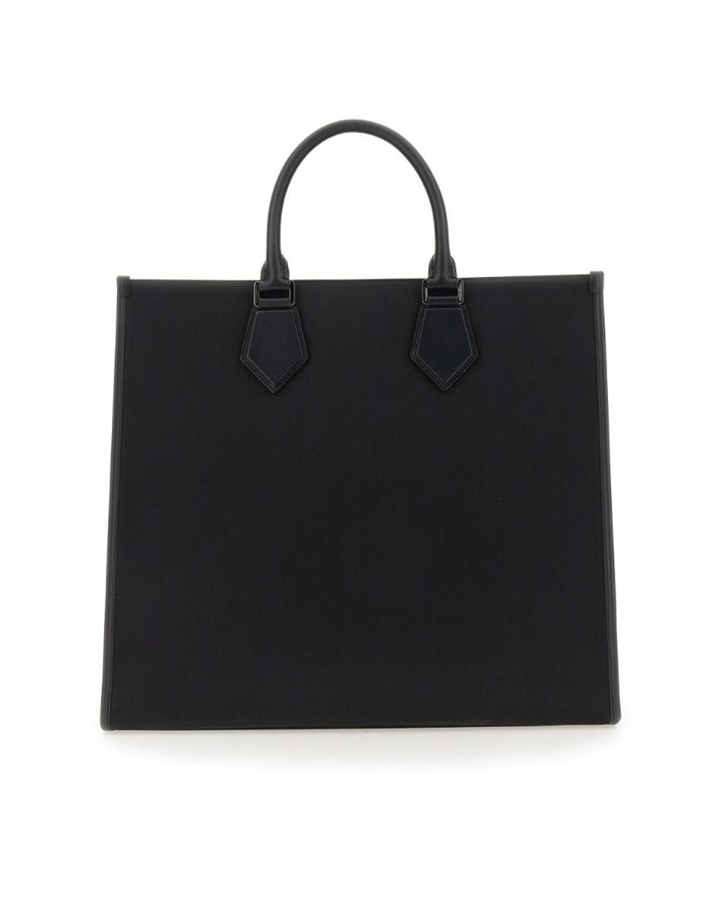 Dolce & Gabbana Black Logo Rubberized Large Shopper Bag for men