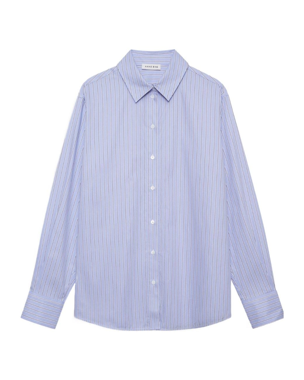 Anine Bing Purple Striped Long-Sleeve Shirt