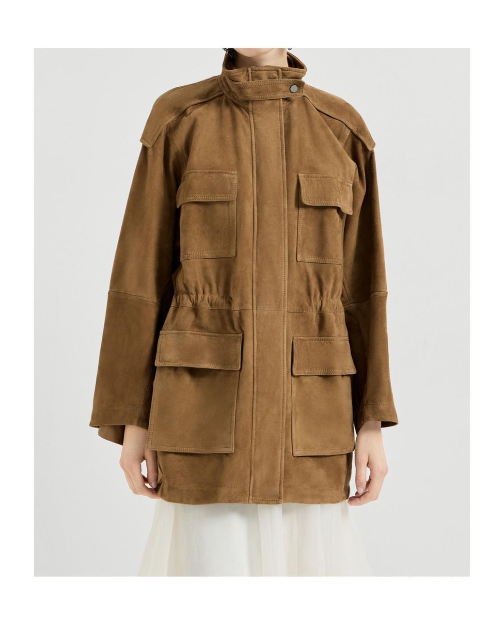 Brunello Cucinelli Brown Suede Safari Jacket