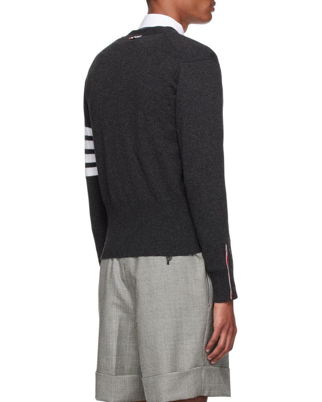 Thom Browne Natural 4-Bar Stripe Cardigan for men