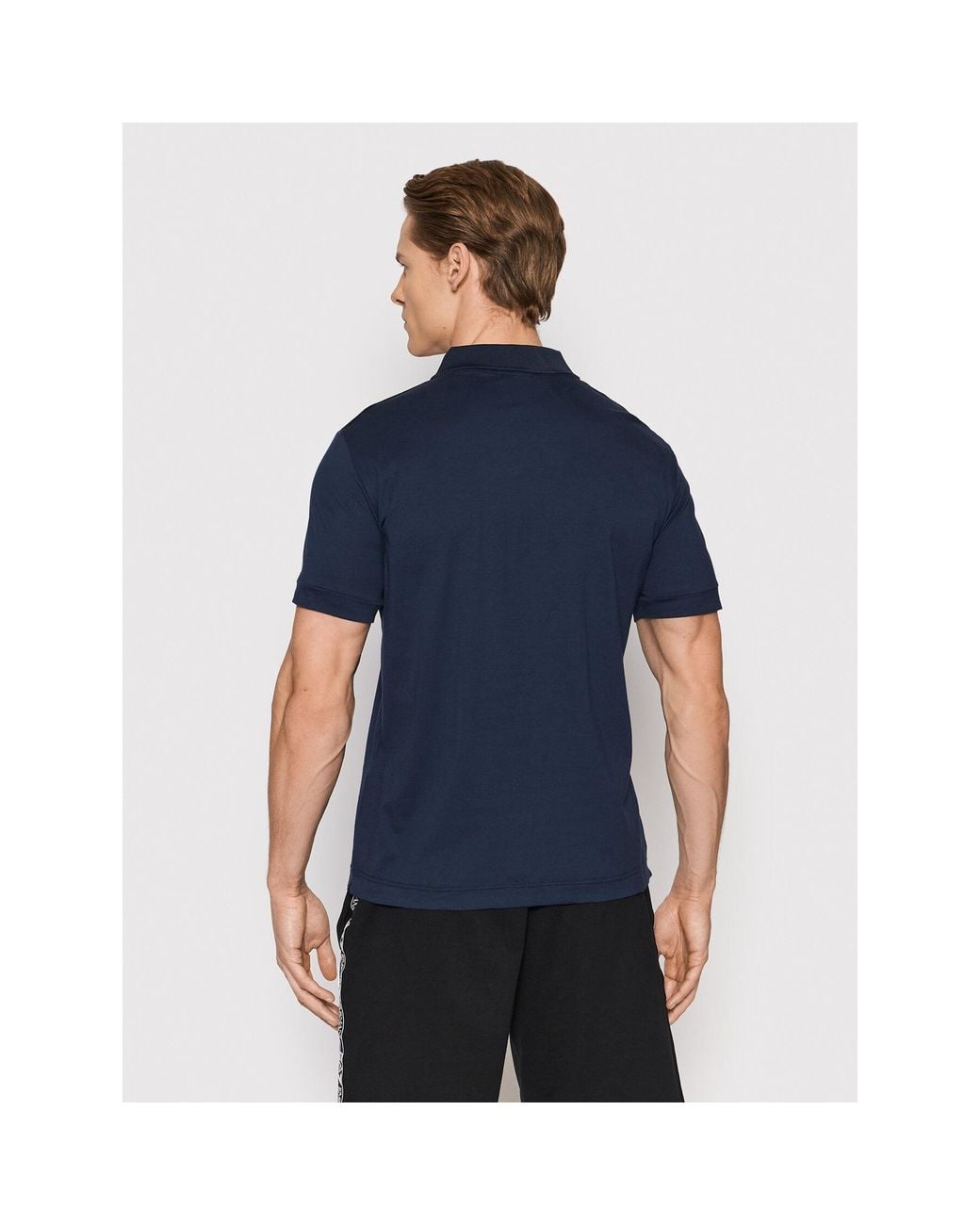 EA7 Blue Logo Short-Sleeved Polo Shirt for men