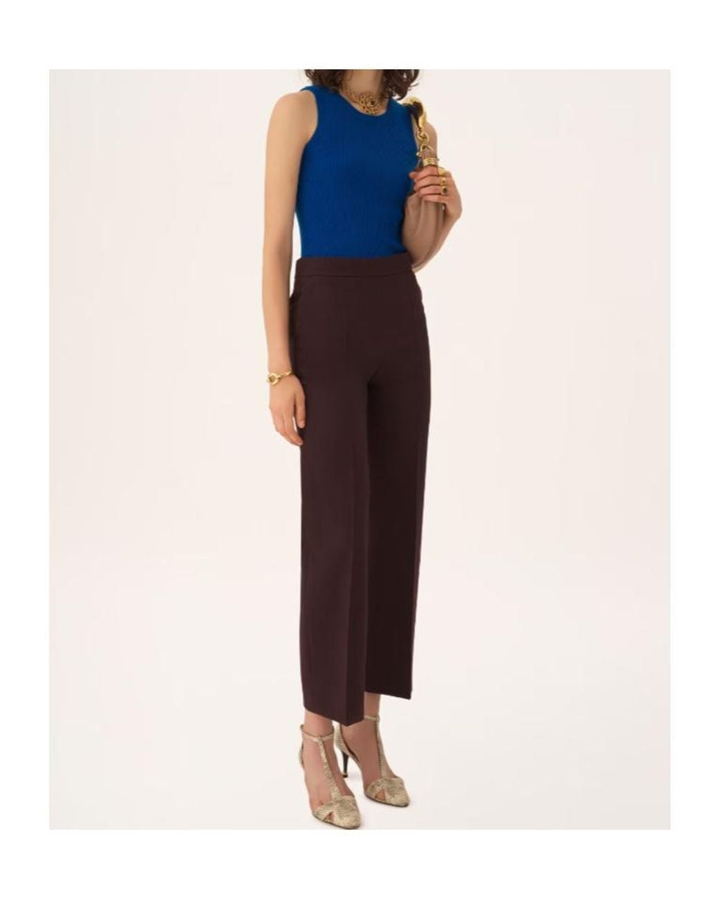 Chloé Purple Straight Cropped Pants
