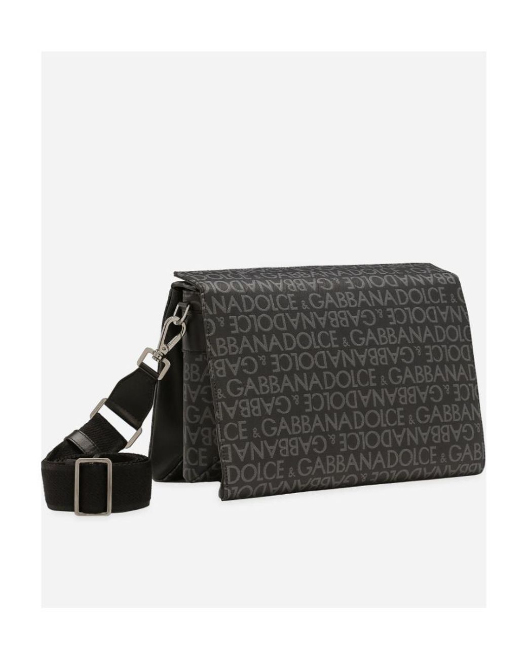 Dolce & Gabbana Black All-Over Jacquard Crossbody Bag for men