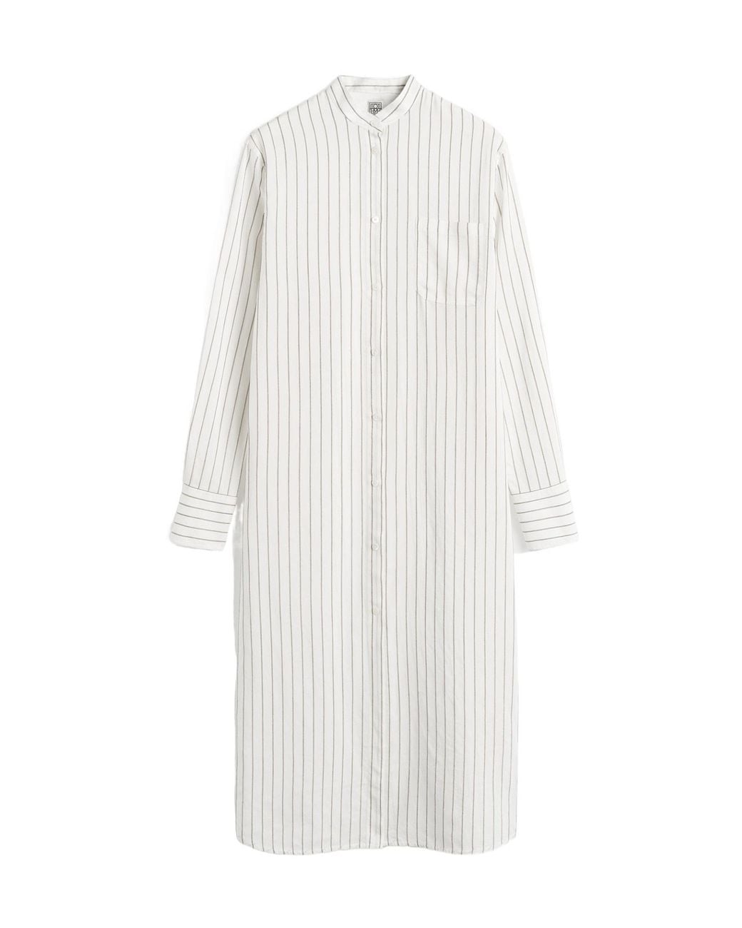 Totême White Totême Long-Sleeved Striped Shirt