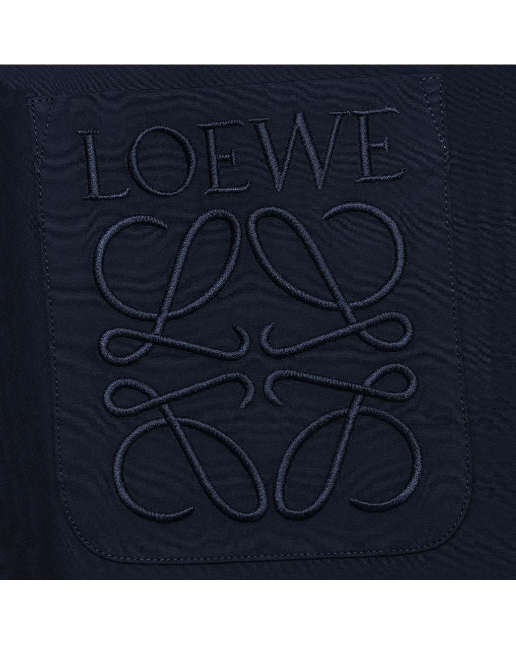 Loewe Blue Embroidered Logo Pocket Shirt for men
