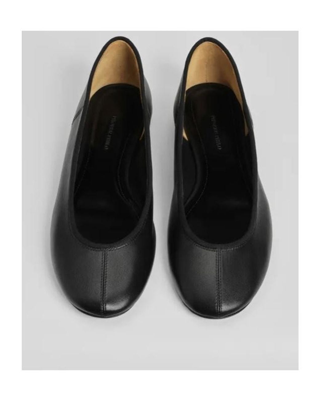 Phoebe Philo Black Leather Ballerina Shoes
