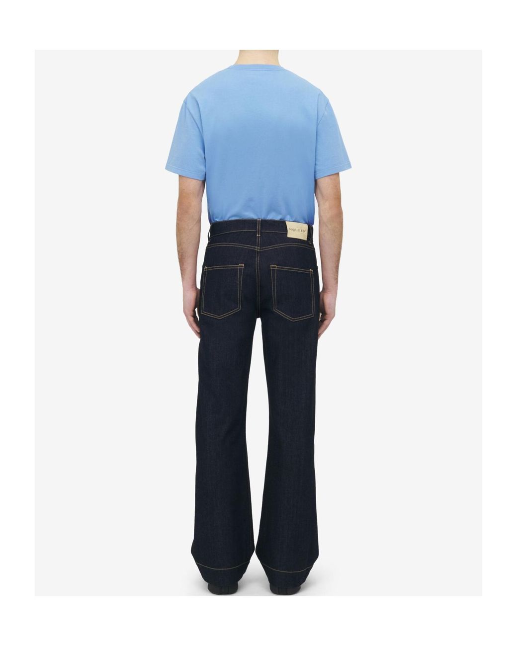 McQueen Blue Wide-Leg Jeans for men