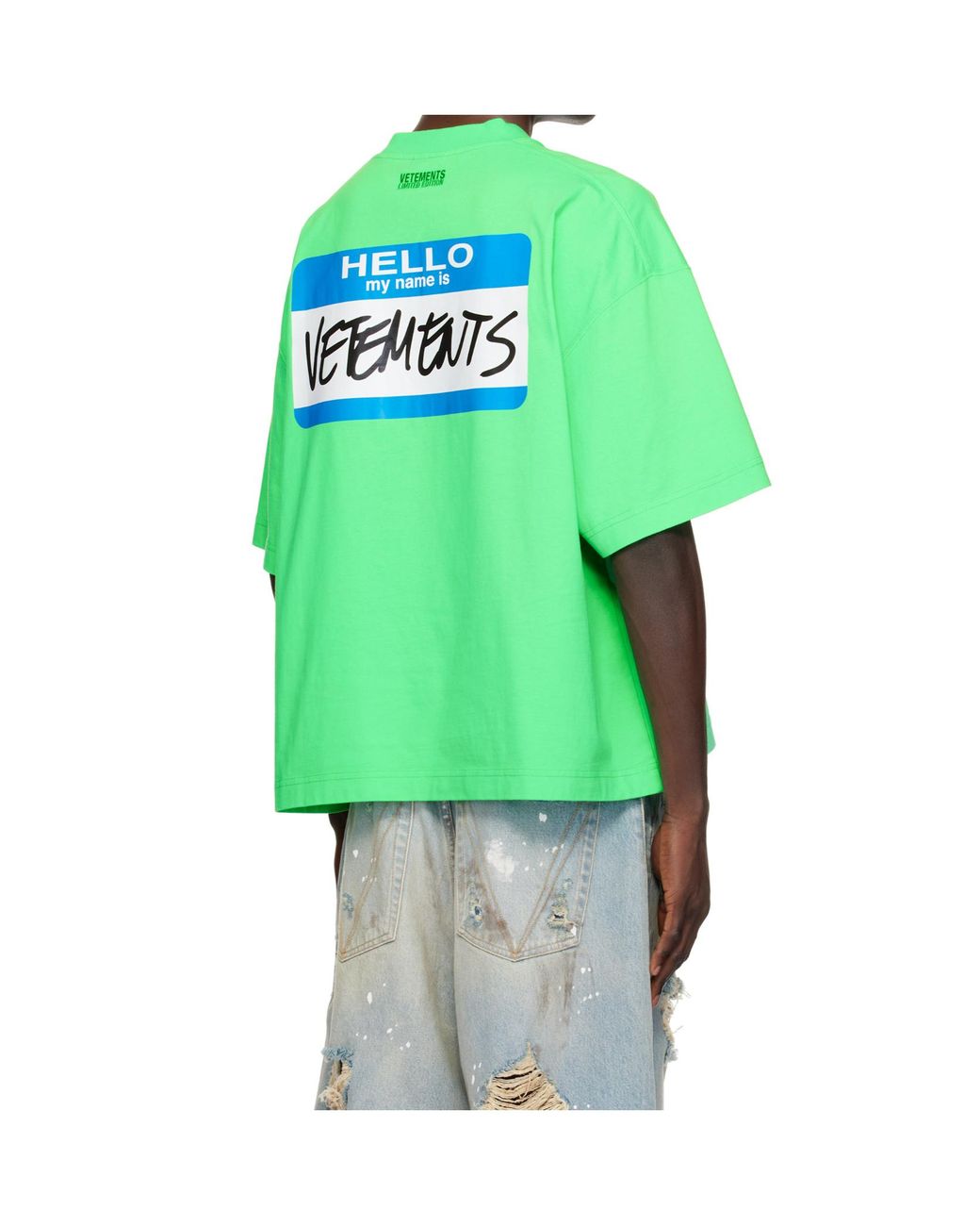 Vetements Green My Name T-Shirt for men