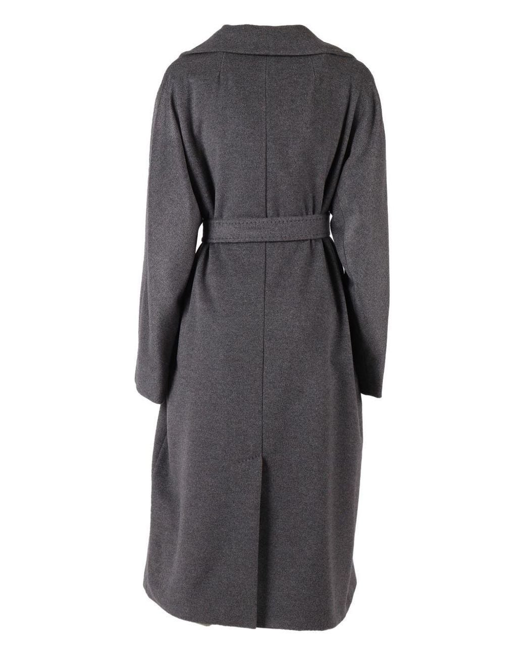 Weekend by Maxmara Gray Double-Breasted Wool Midi Coat