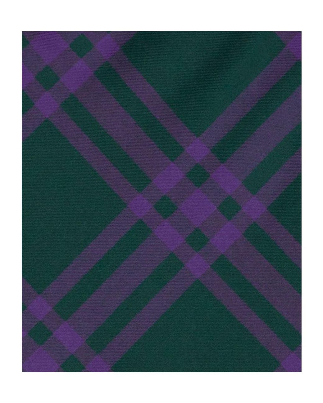 Burberry Green Vintage Checked Frayed-Edge Skirt