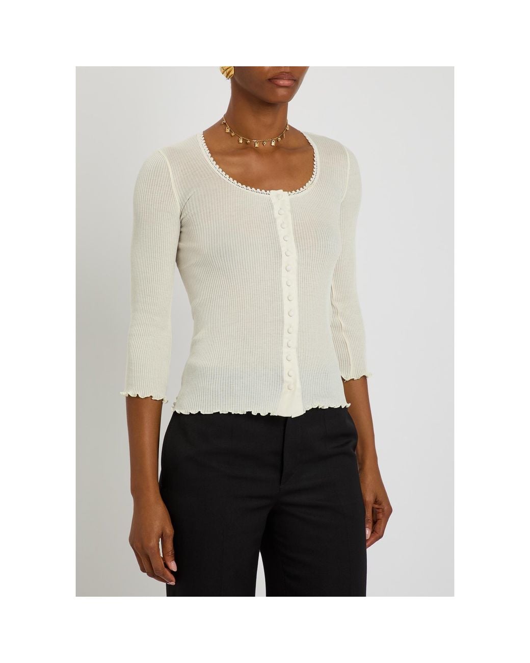 Chloé White Lightweight Knit Top