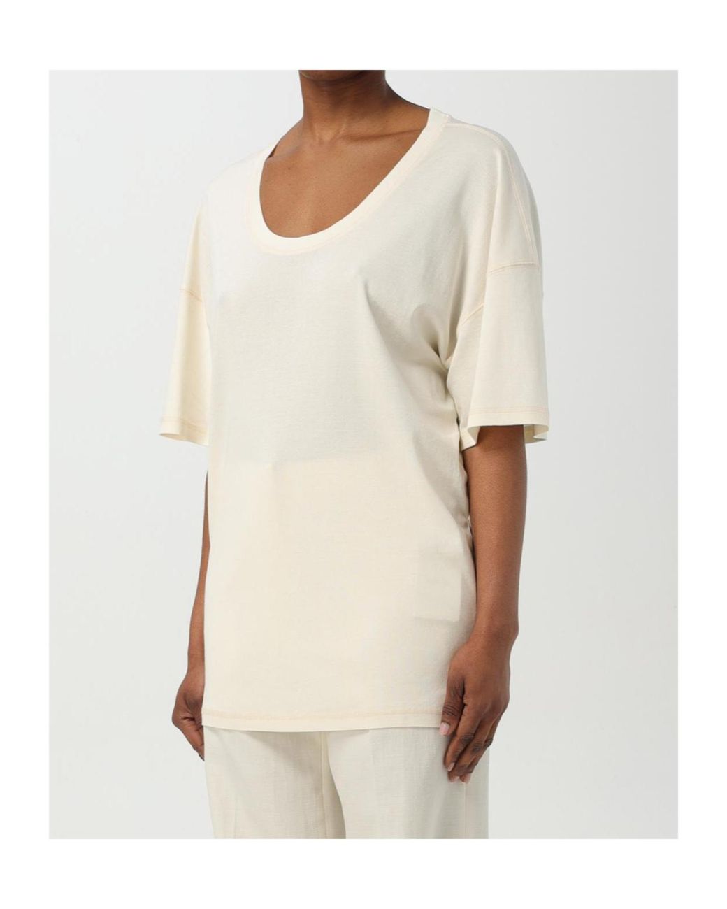 Lemaire White Short-Sleeved Scoop-Neck T-Shirt