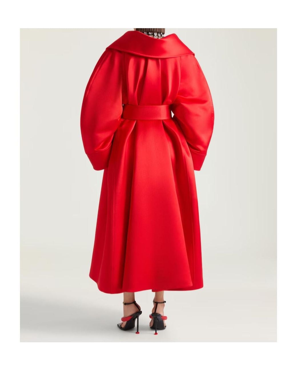 Givenchy Red Long Cocoon Coat