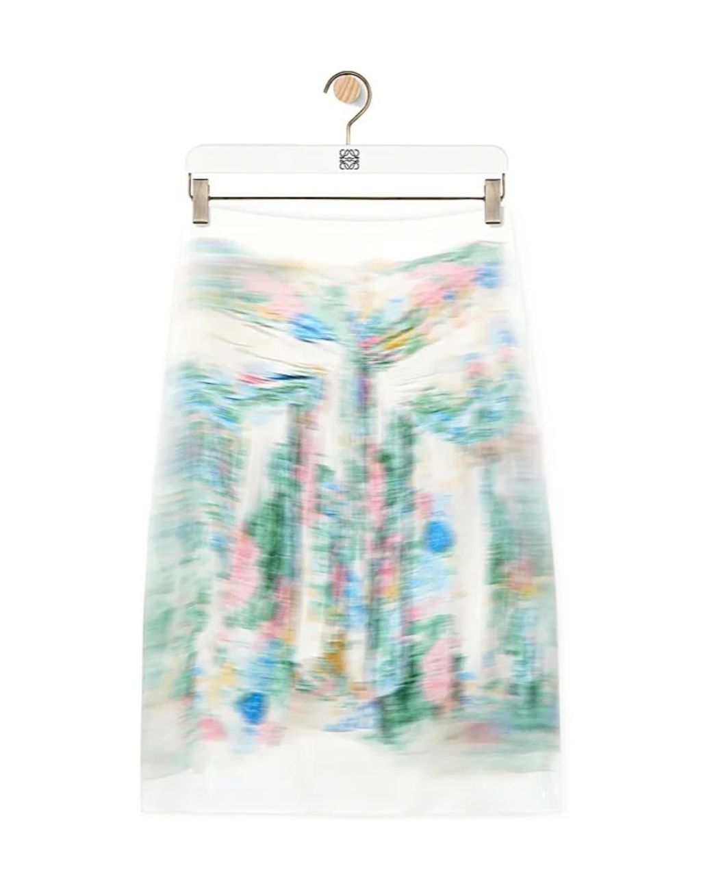 Loewe Blue Paint Brush Effect Midi Skirt