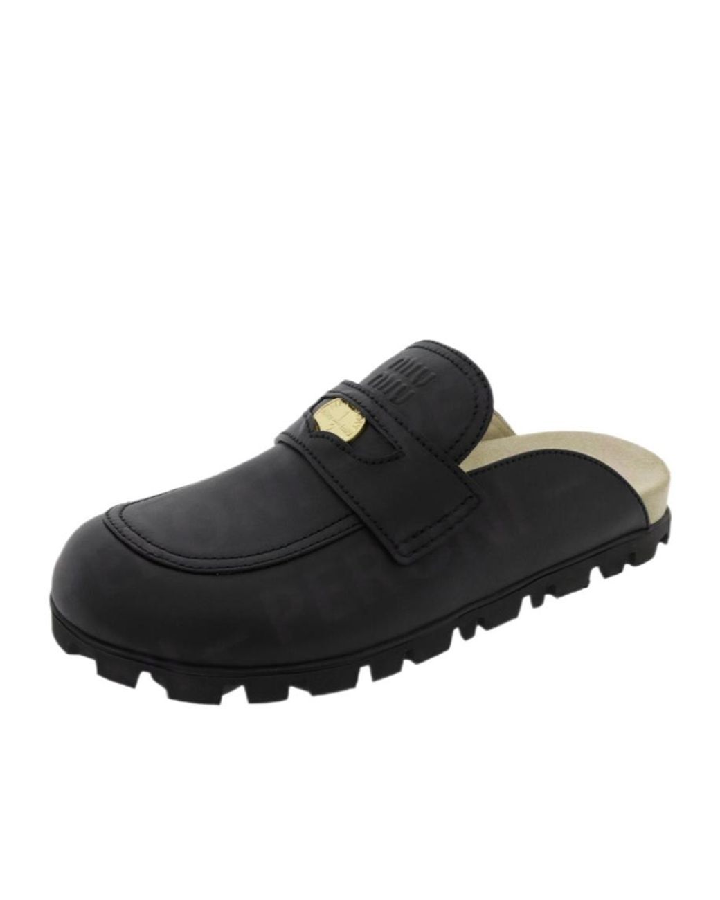 Miu Miu Black Leather Mules