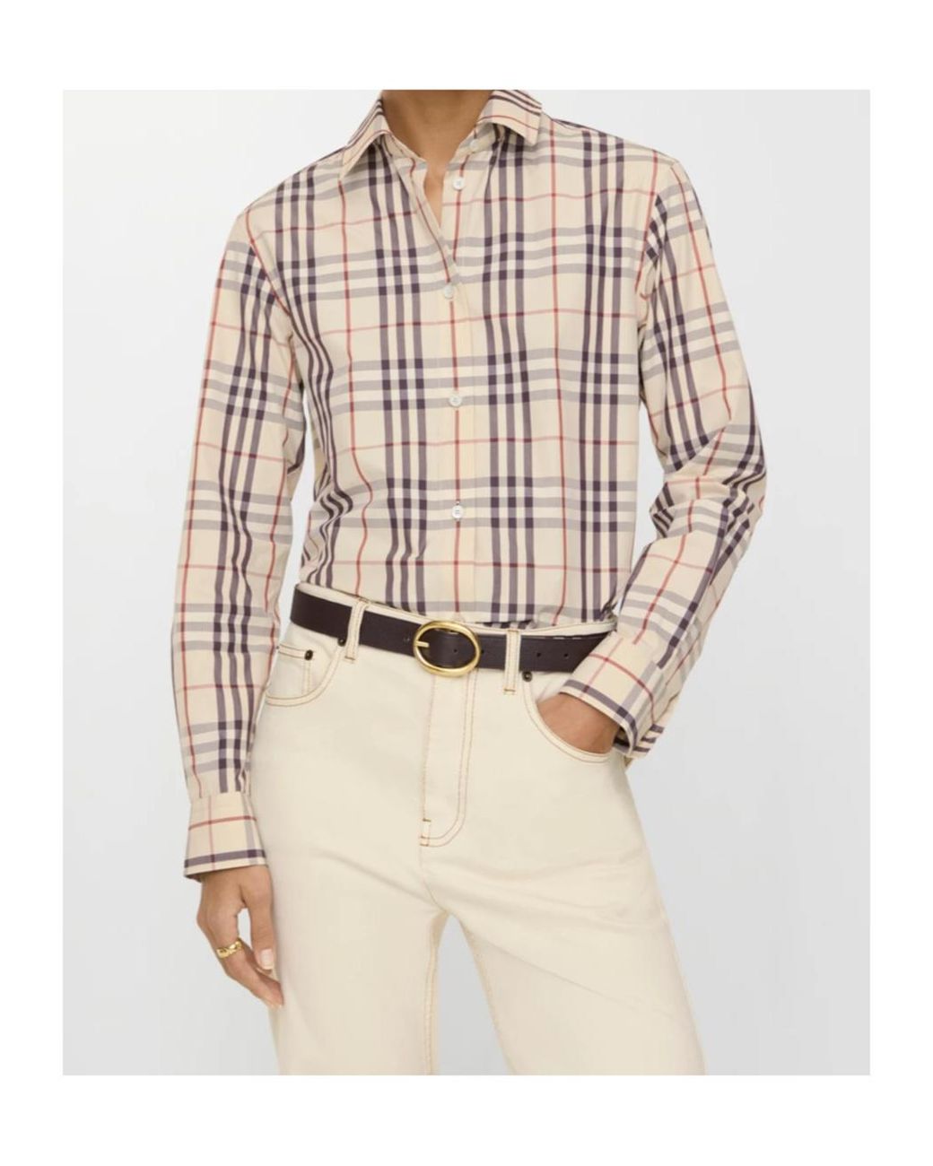 Burberry Pink Checked Long Sleeved Shirt