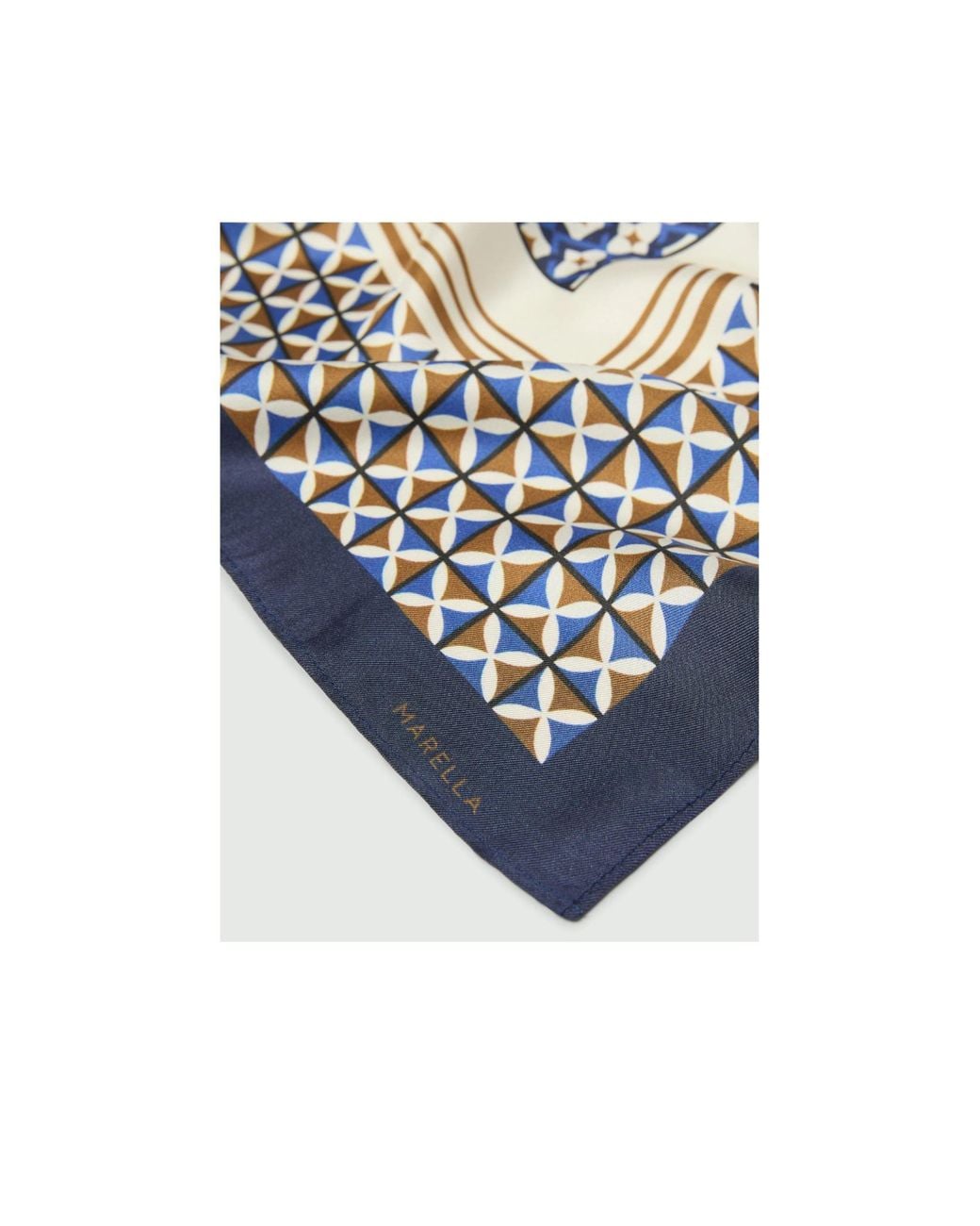 Marella Blue Silk Twill Foulard