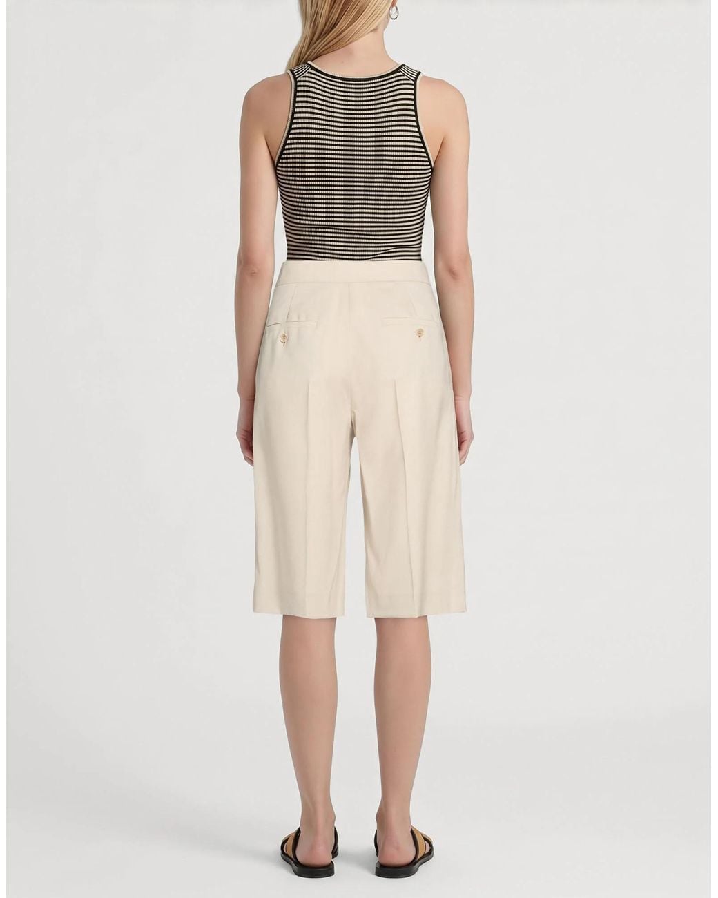 Max Mara White Wool Shorts