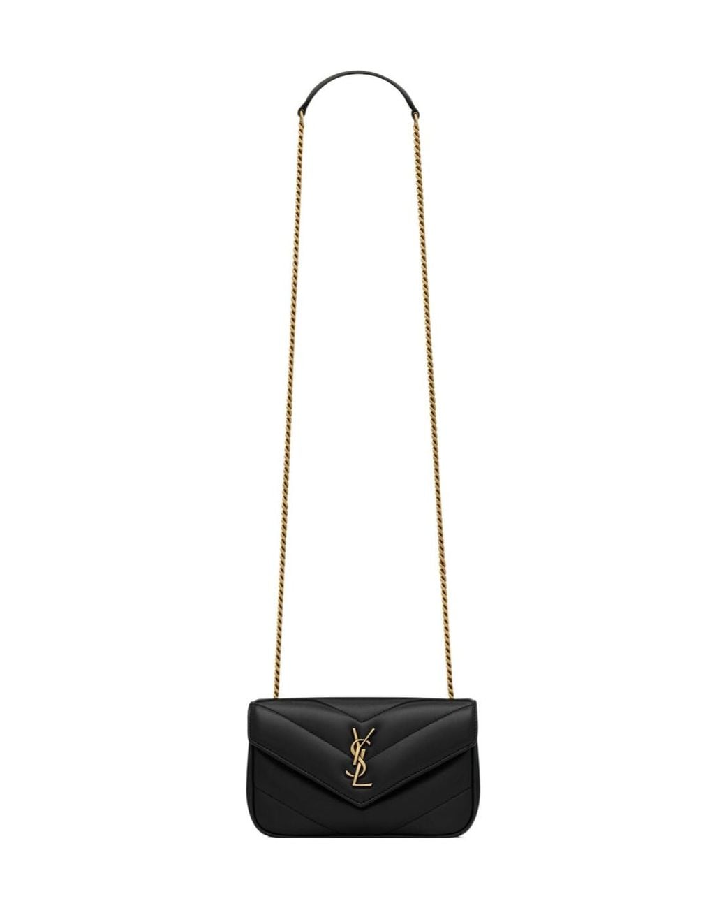 Saint Laurent White Mini Loulou Shoulder Bag