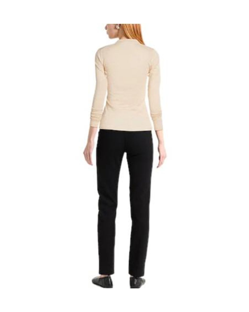 Isabel Marant Natural Solid Color Long-Sleeve Knit Top