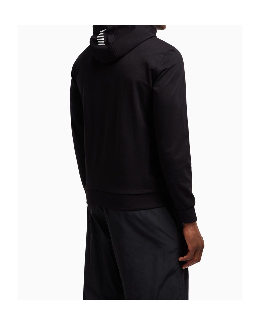 EA7 Black Core Identity Drawstring Hoodie for men