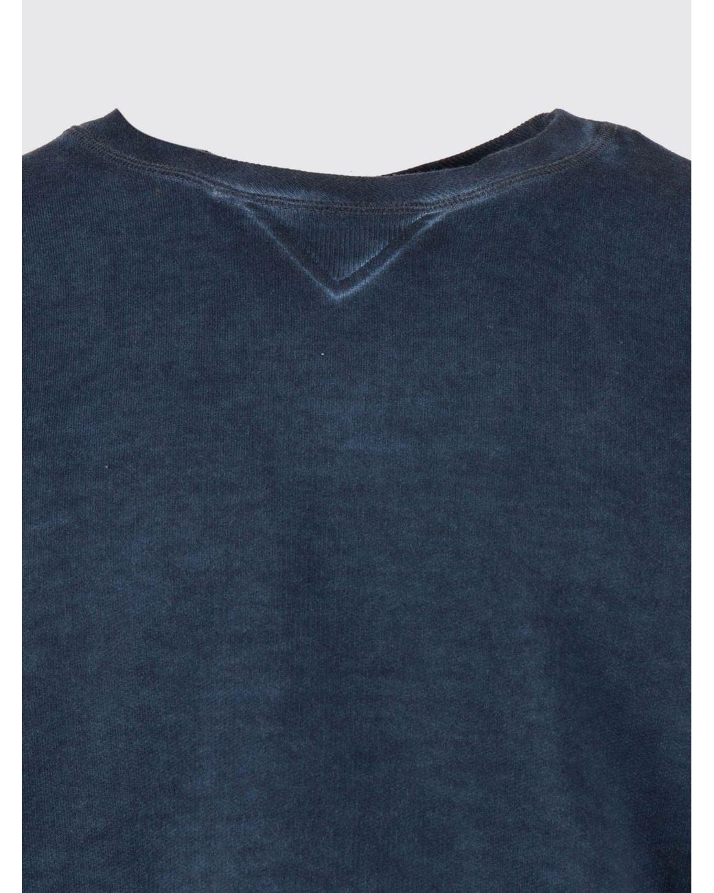 Dondup Blue ドンダップ クルーネック レギュラーフィット スウェットシャツ for men