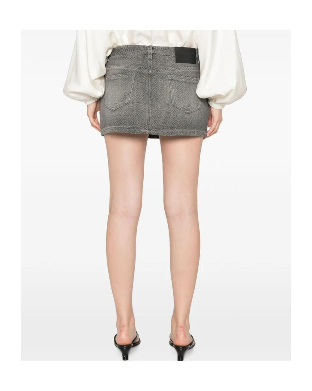 Ermanno Scervino Gray Denim Skirt