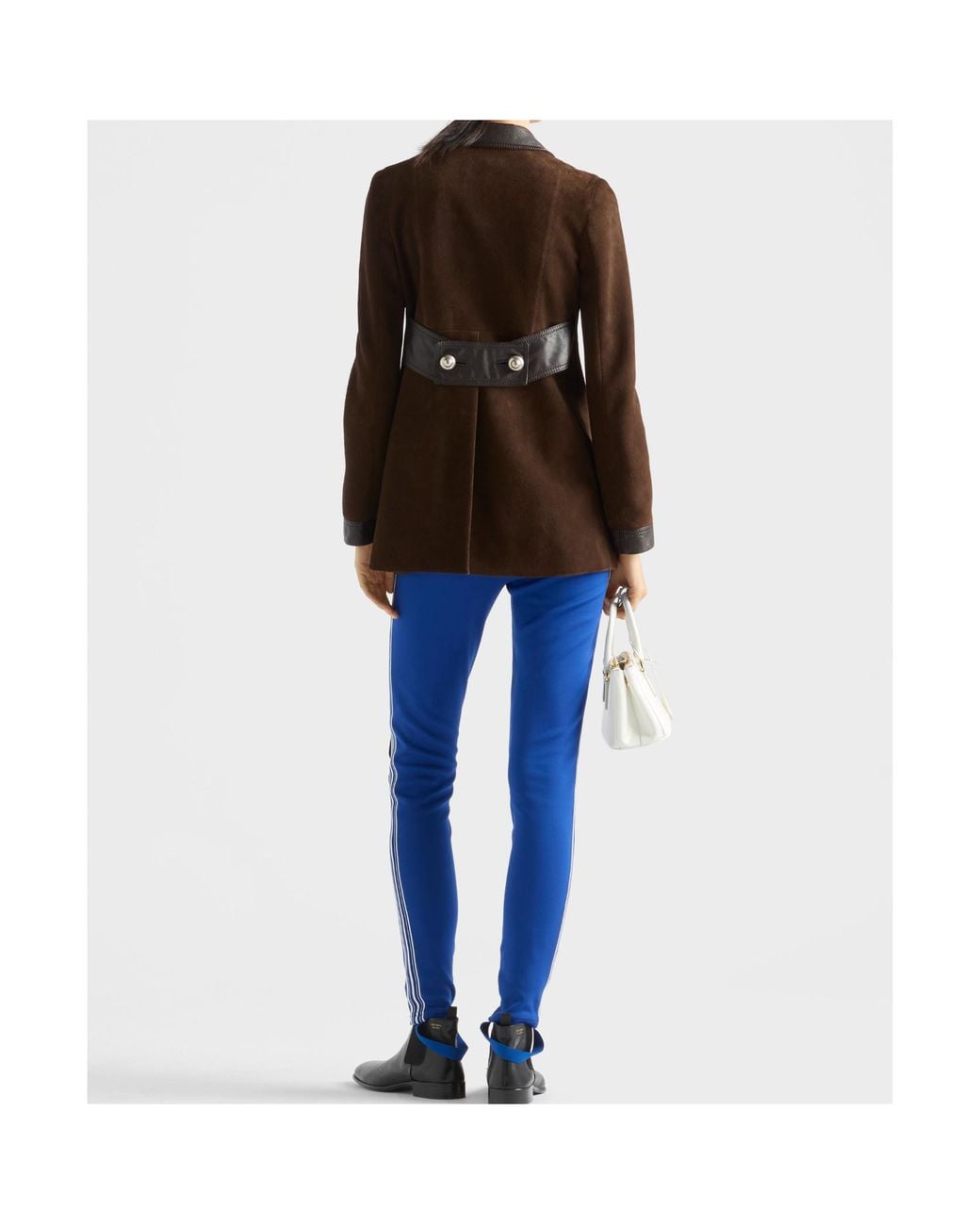 Prada Brown Double-Breasted Suede Caban Jacket