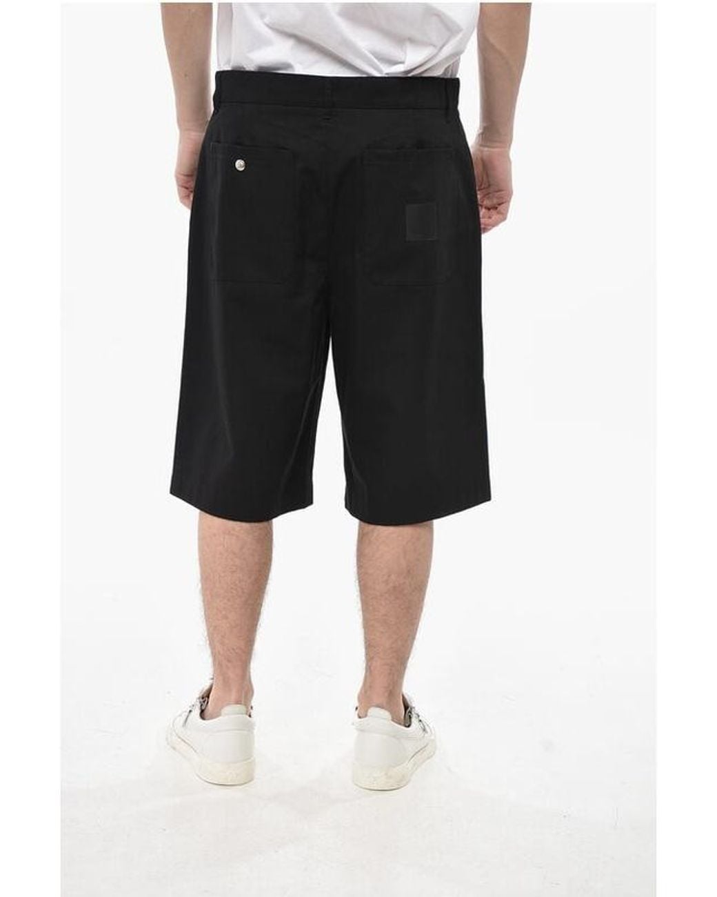 Givenchy Black Patch-Detail Tailored Chino Shorts for men