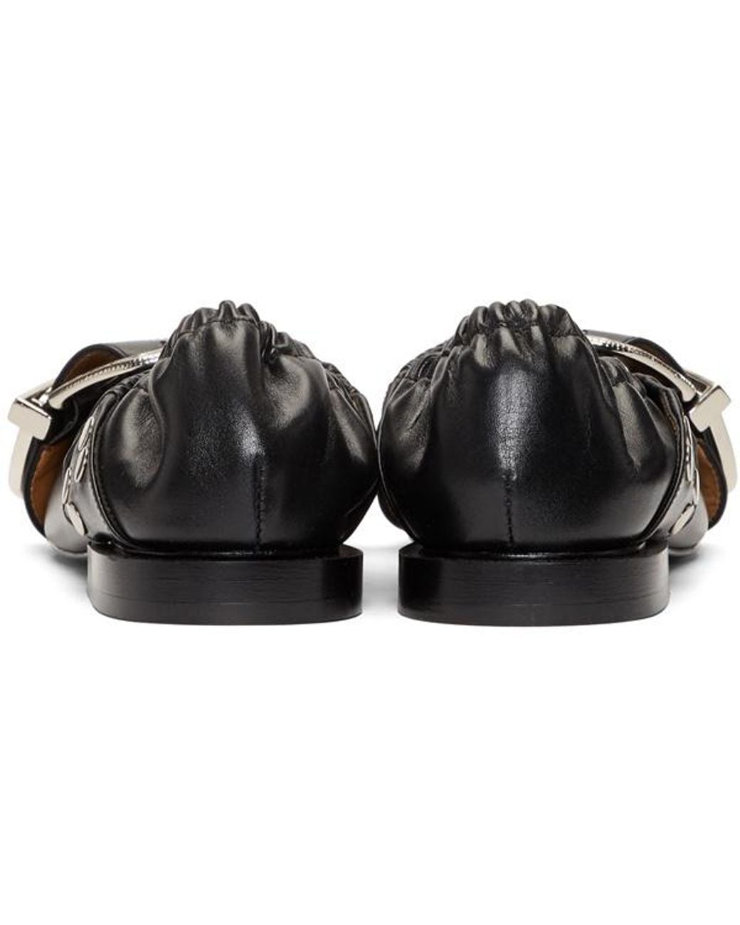 Toga Black Cross Strap Ballet Shoes