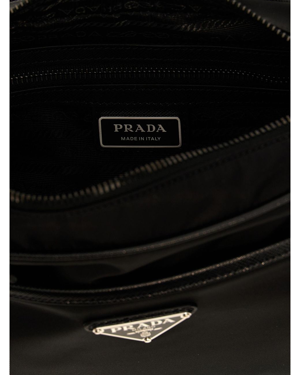 Prada Black Triangle Logo Shoulder Bag for men