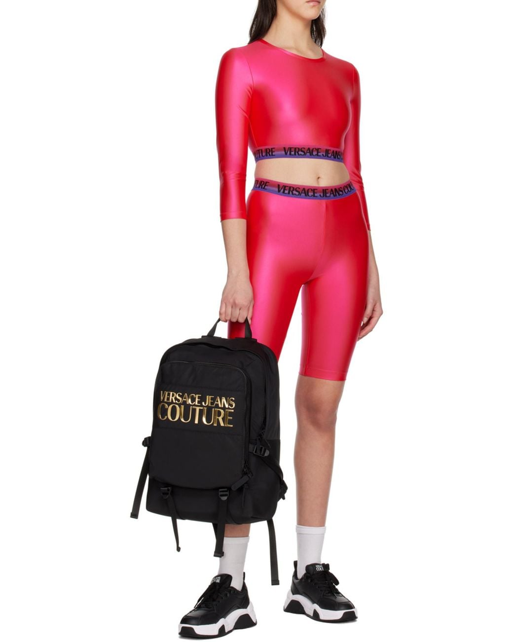 Versace Jeans Pink Couture Crewneck Cropped Top
