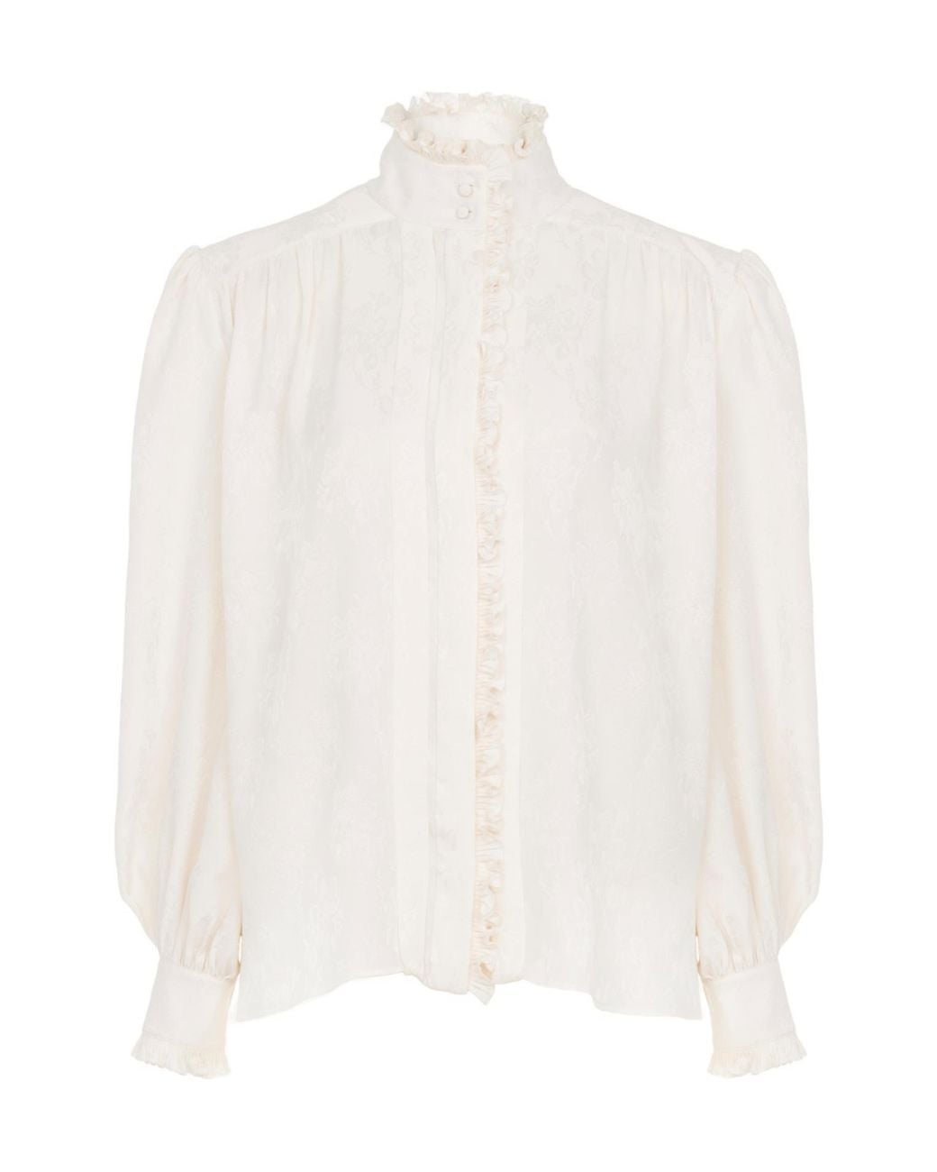 Chloé White Chloé Oversized Ruffled Blouse