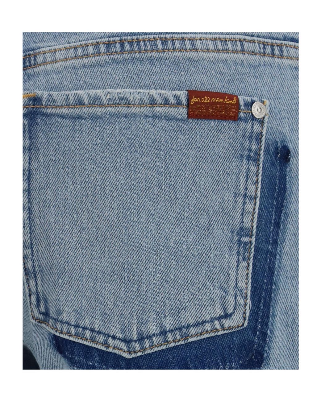 7 For All Mankind Blue Calie Straight-Leg Jeans