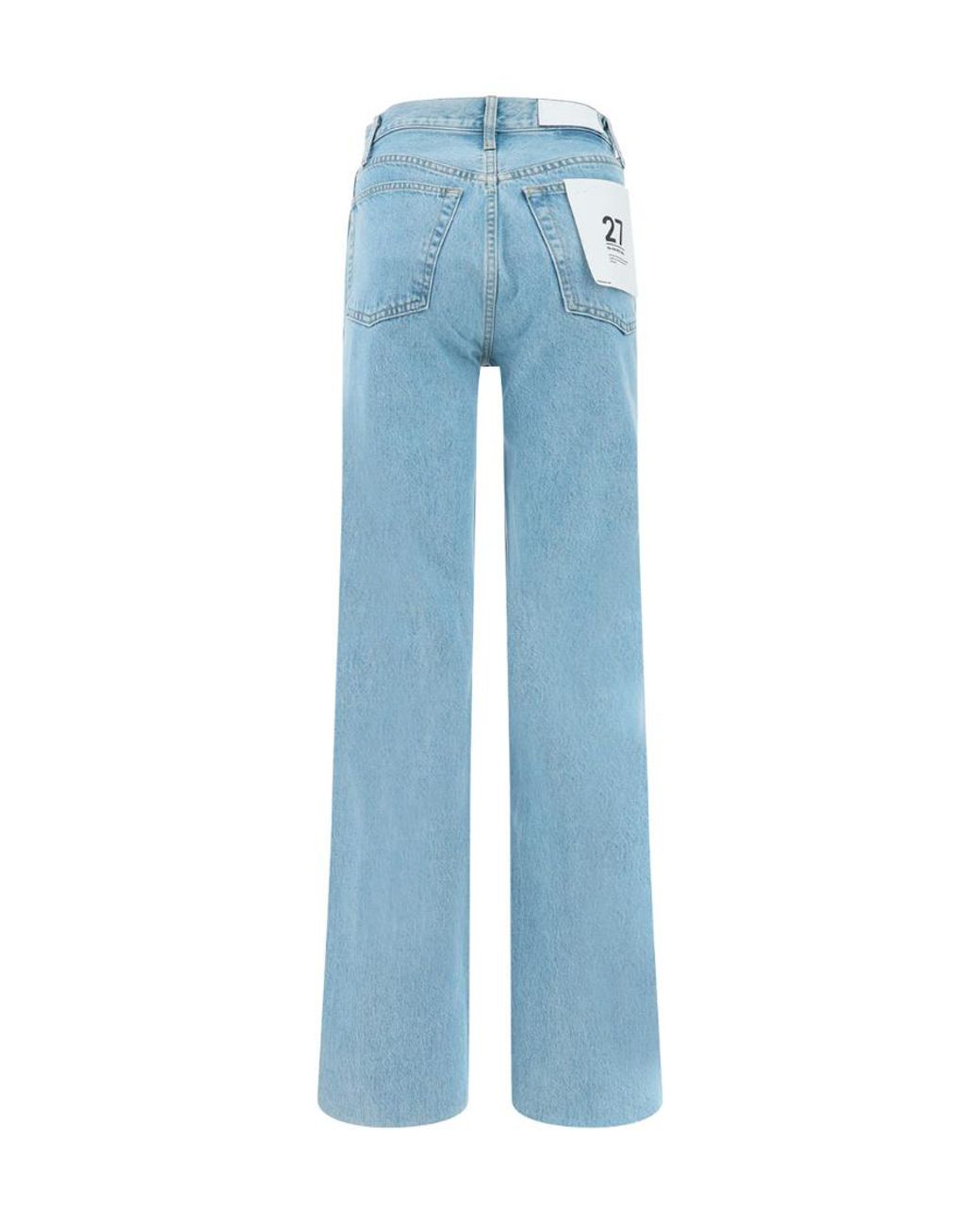 Re/done Blue High-Rise Straight-Leg Jeans