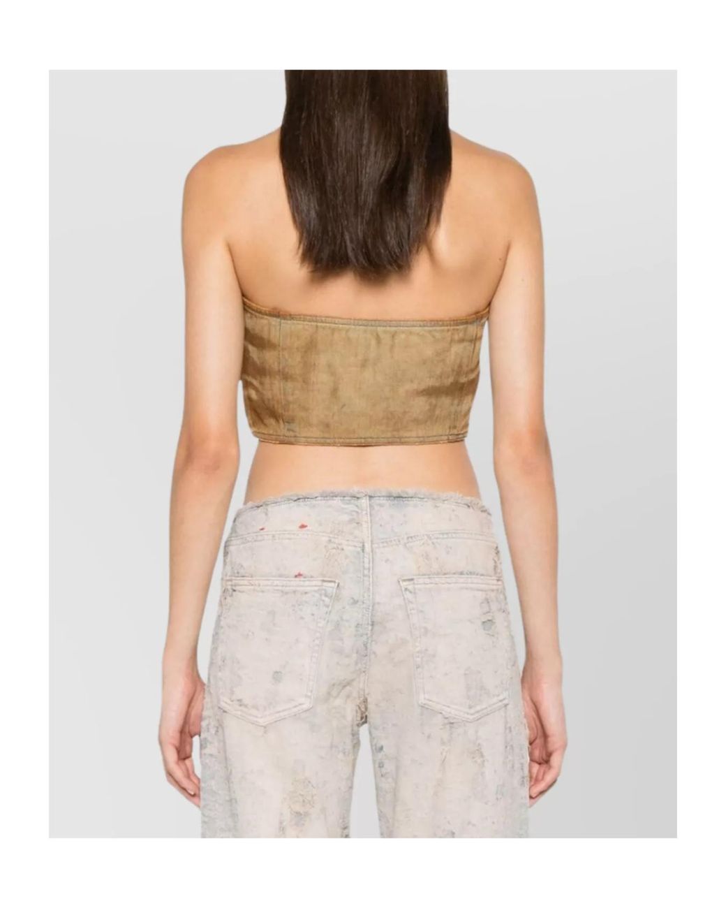 DIESEL Natural De-Villess-Fsf Strapless Cropped Top