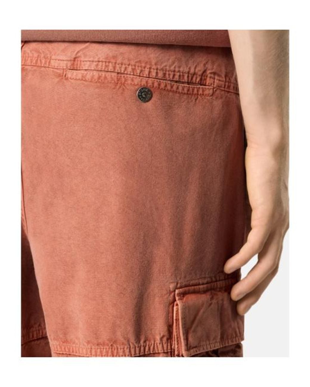 Stone Island Orange Loose-Fit Cargo Trousers With Drawstring Cuffs for men