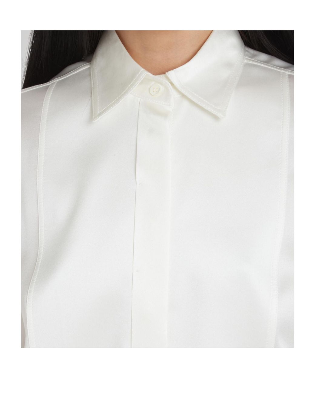 Brunello Cucinelli White Long Sleeved Curved Hem Shirt