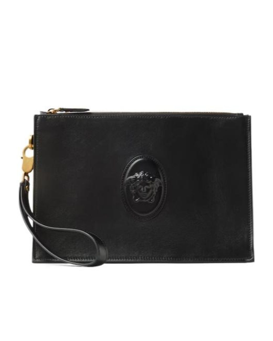 Versace Black Lou Zipped Pouch for men