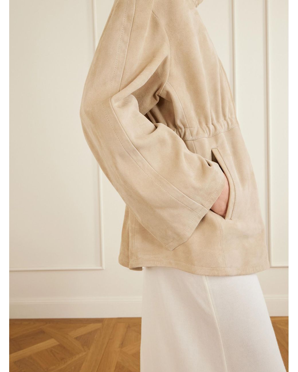 Nour Hammour Natural Passage Suede Jacket