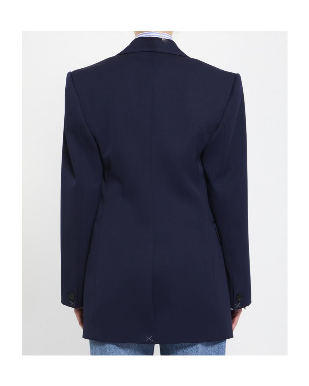 Céline Blue Lapel Long-Sleeved Blazer