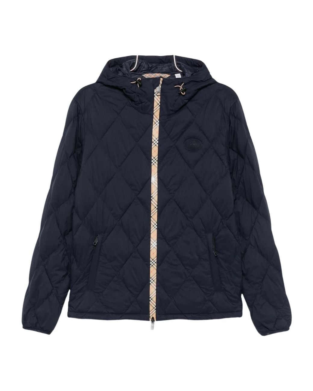 Burberry Blue Hescott Quilted Hooded Jacket for men