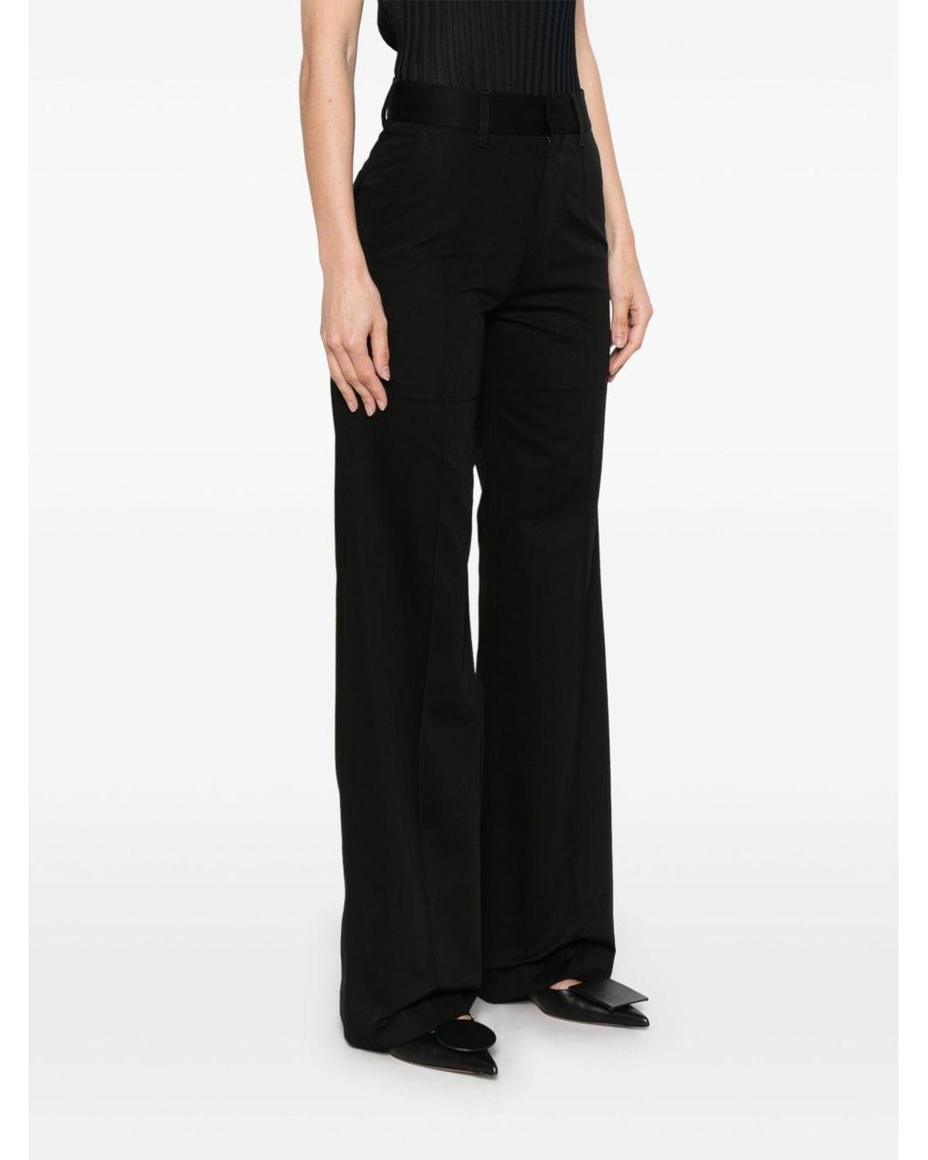 Phoebe Philo Black Raised-Seam Trousers