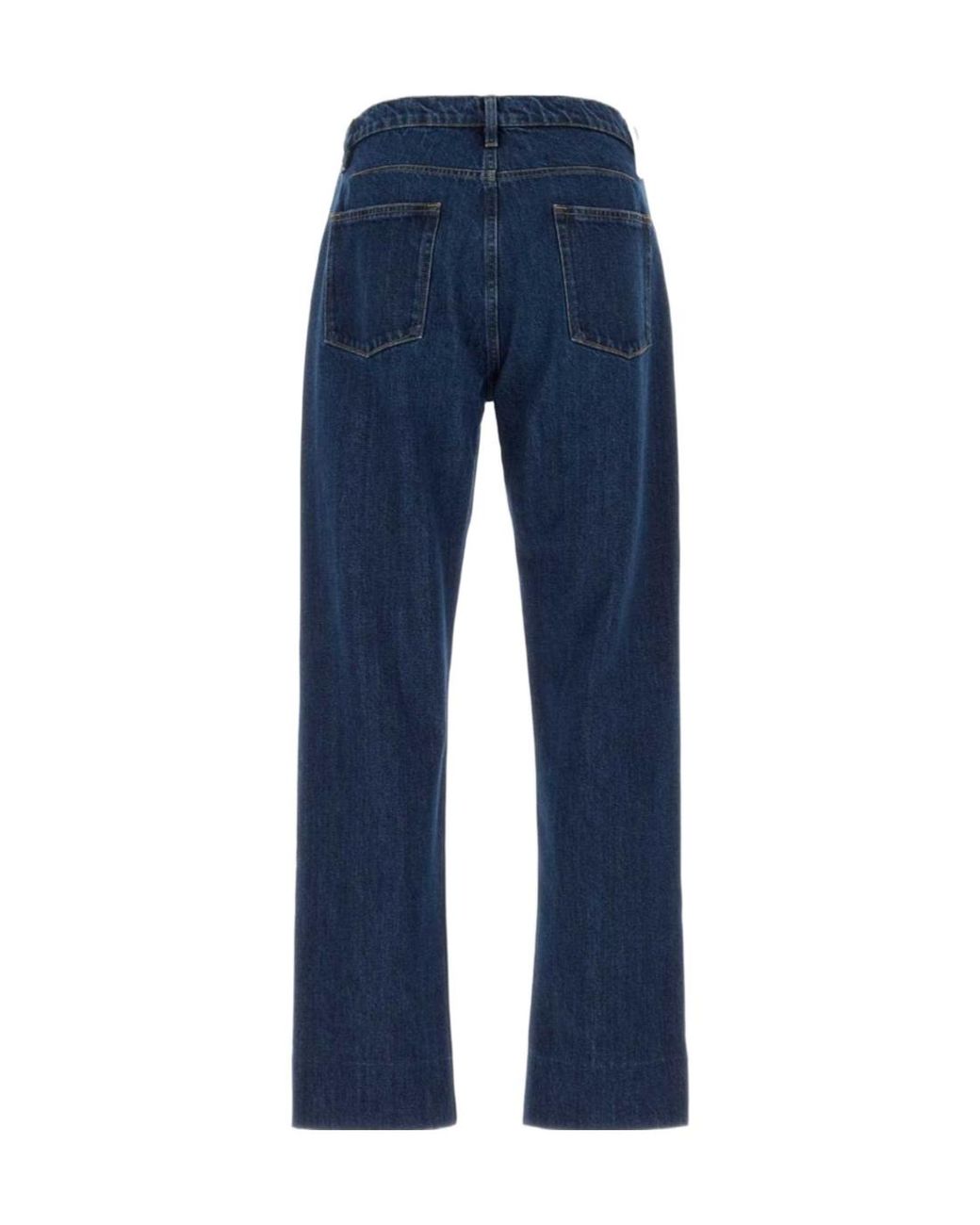 Jil Sander Blue Denim Treated Straight-Leg Jeans for men